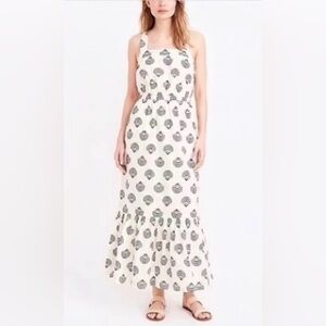 J Crew Sea Shell Cotton Voile Maxi Dress